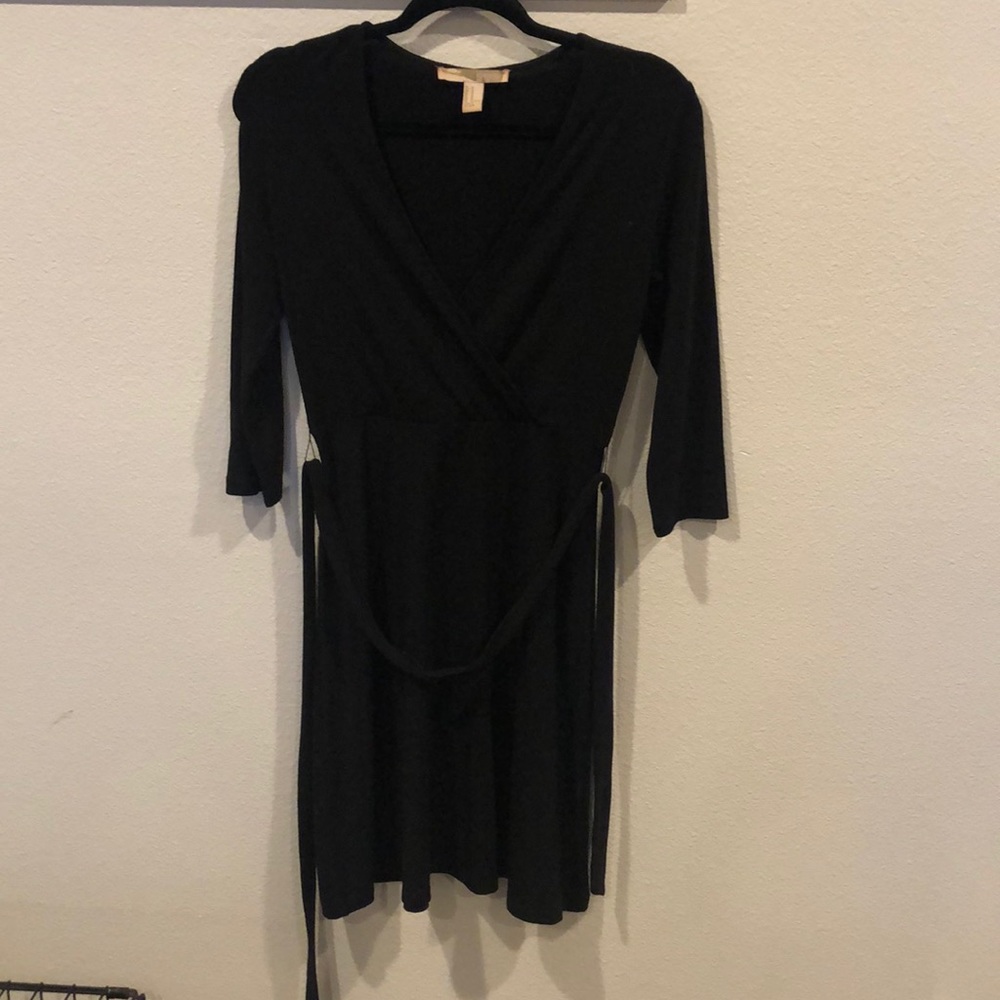 Black mini half sleeves dress